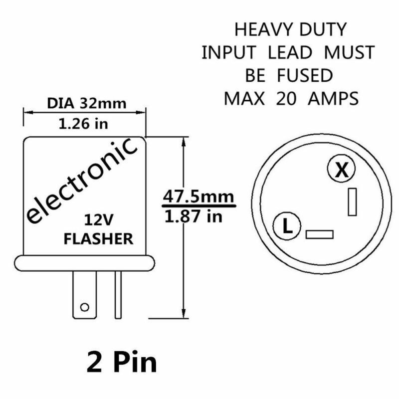 12V-20A Electronic Turn Signal Flasher Blinker Relay - LED - 2 Prong