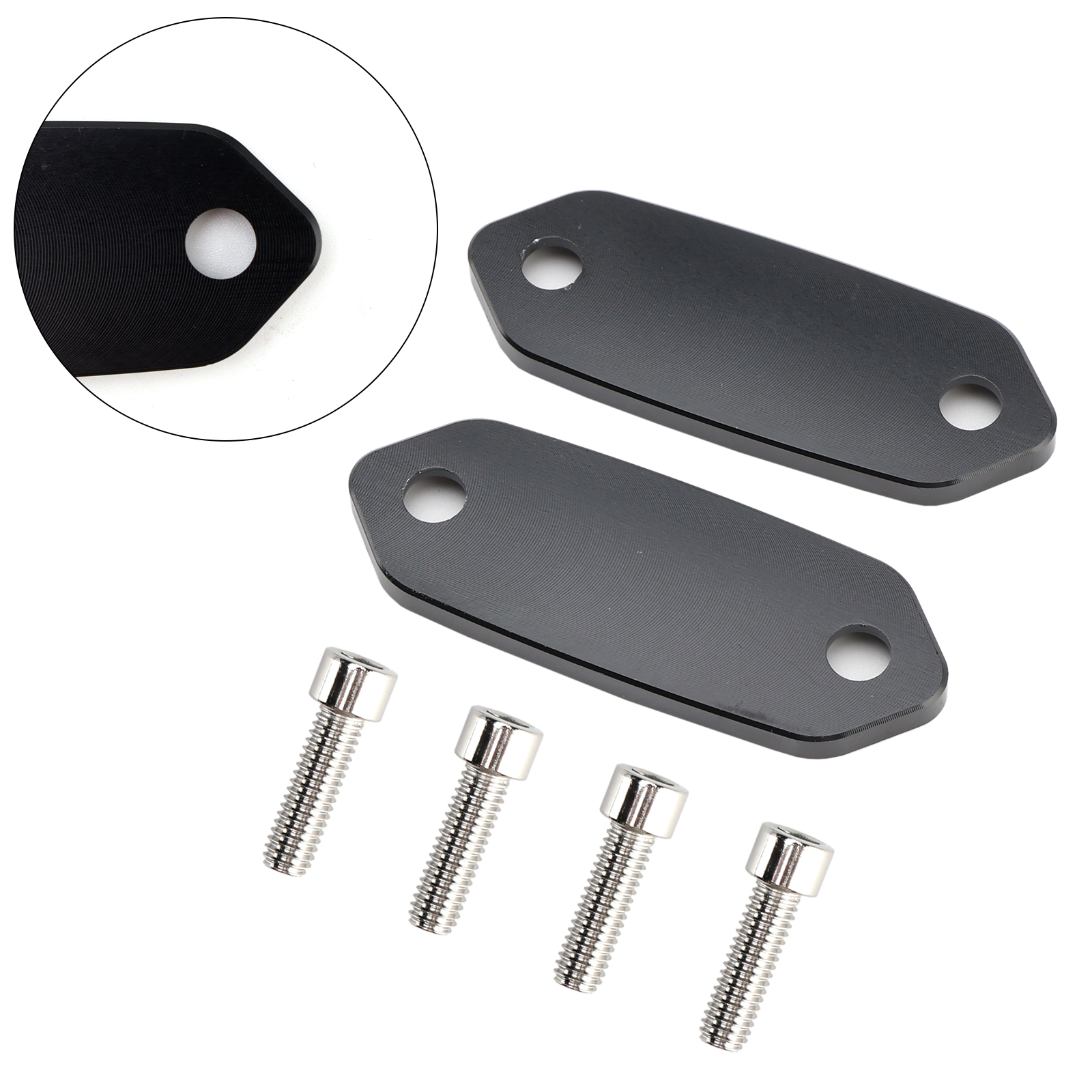 CNC MIRROR BLOCK OFF PLATES HOLE CAPS BLACK FOR KAWASAKI ZX-6 R