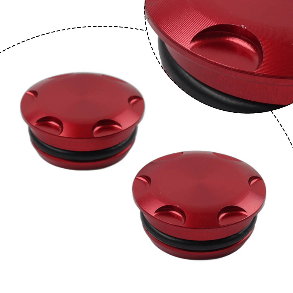 Motorcycle Frame Hole Cover Cap Plug Red For Kawasaki Ninja 400