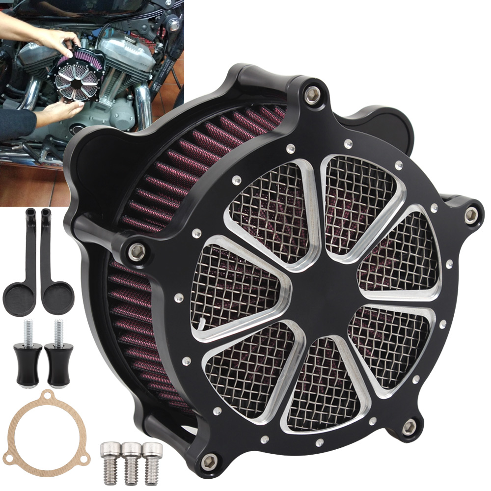 Contrast Cut Air Cleaner Intake Filter System For Harley Touring FLHT