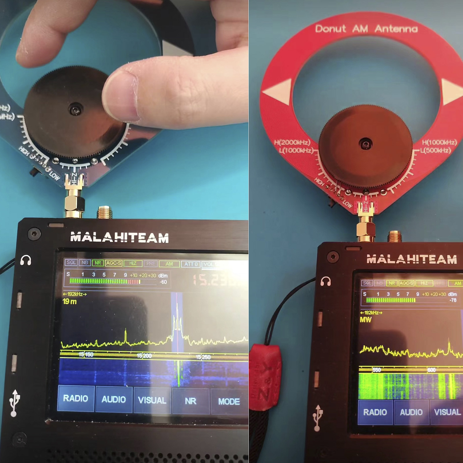 2 Stuks Donut AM MW SW-antenne voor Kortegolfradio, Draagbare Mini- loopantenne, Lichtgewicht en Duurzaam, Verbetert de Ontvangst