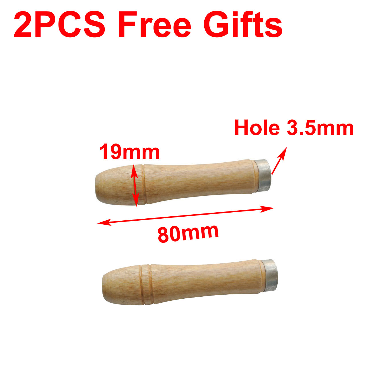3PCS DIY Wooden File Handle Fit File Hardwood Tool + 2pcs Small Handle