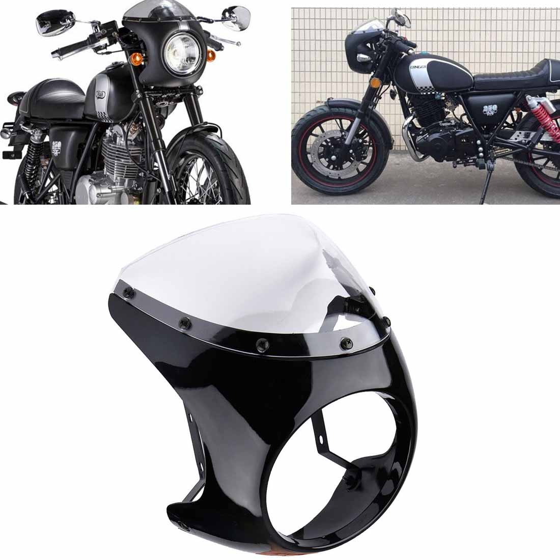 Universal 7" Headlight Fairing Retro Cafe Racer Handlebar Screen