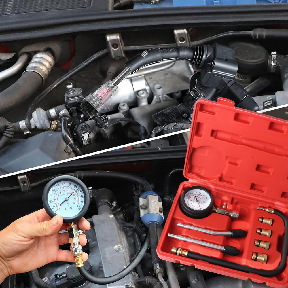 Professional Pressure Gauge Gasoline Engine Compression Meter Automotive Cylinder Tester Kit with M10 M12 M14 M18 Adapter 11 Professional Pressure Gauge Gasoline Engine Compression Meter Automotive Cylinder Tester Kit with M10 M12 M14 M18 Adapter