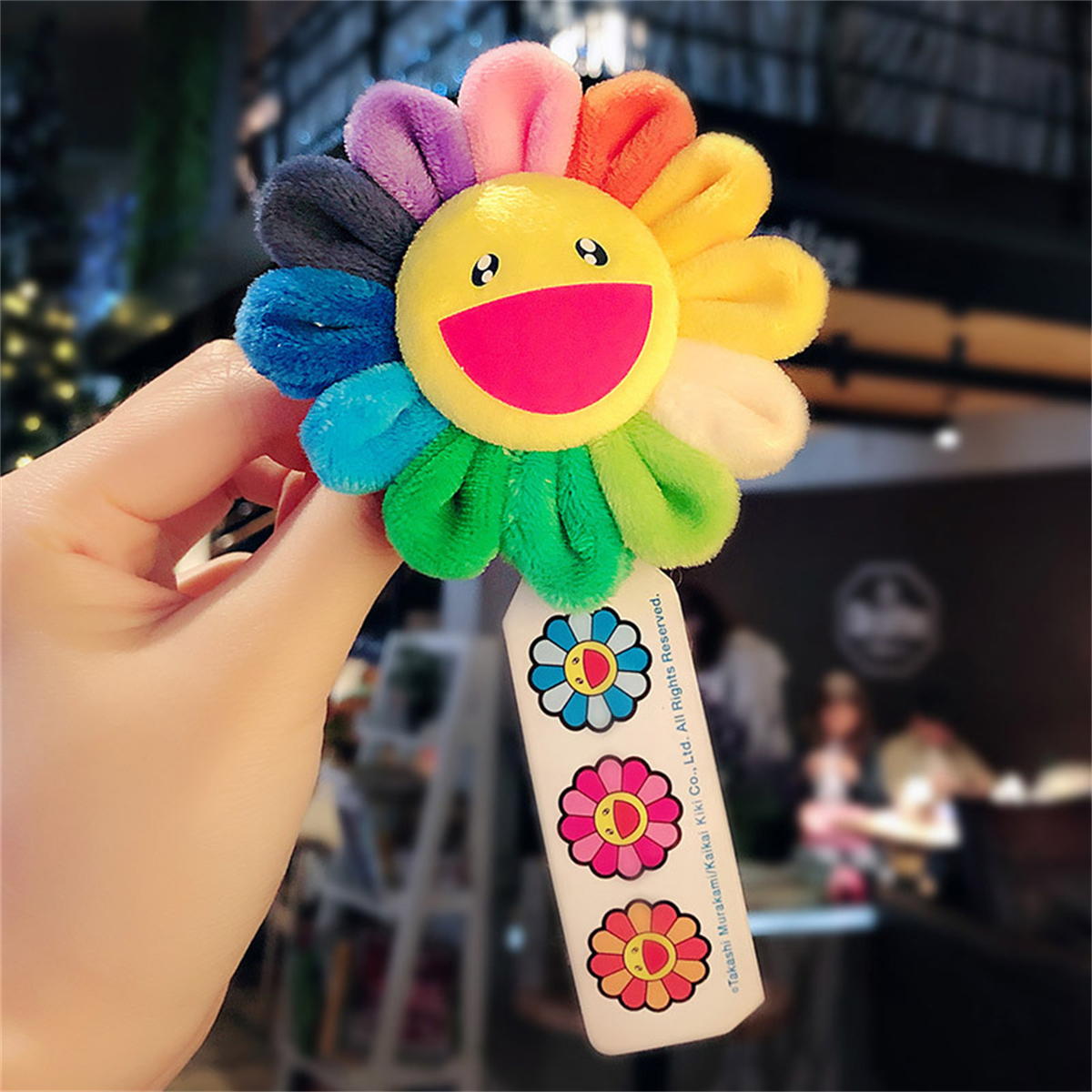 Takashi Murakami Kiki Kaikai Flower Brooch Rainbow Pin Badge Strap