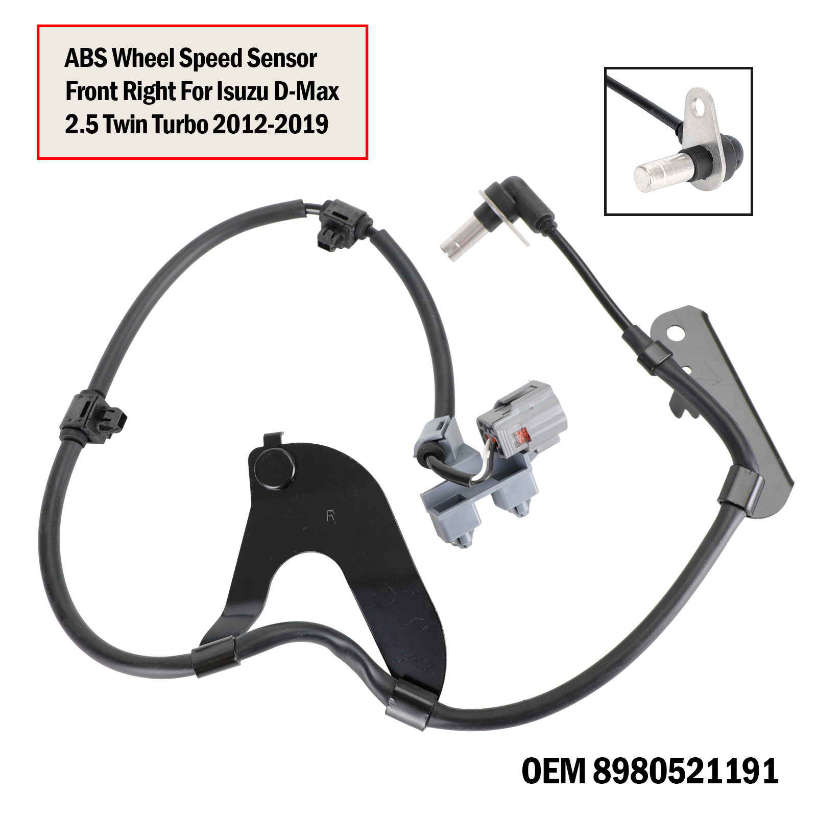 ABS Wheel Speed Sensor Front Right For Isuzu D-Max 2.5 Twin