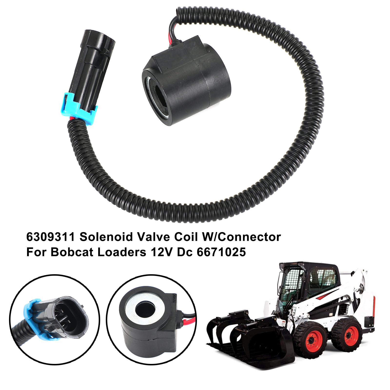 ZTUOAUMA 12V 1/2 Inch Solenoid Valve Coil - Replacement For Bobcat Skid Steers & John Deere Equipment