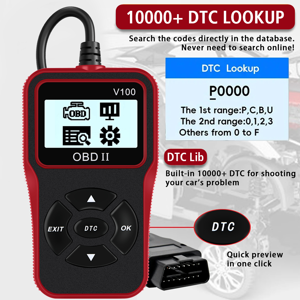Escáner OBD2 V100 y sus funciones principales