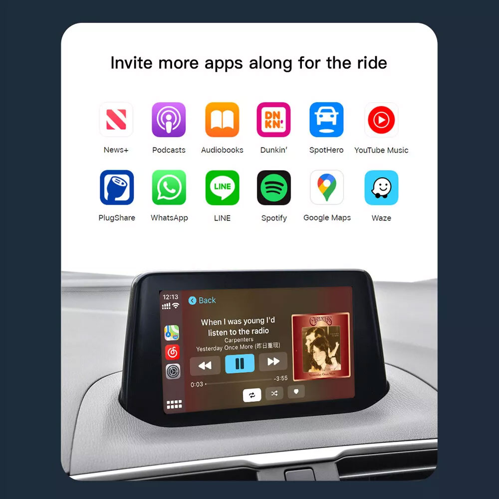 For Mazda 3 6 CX3 CX5 Wireless Type C+USB Carplay Android Auto