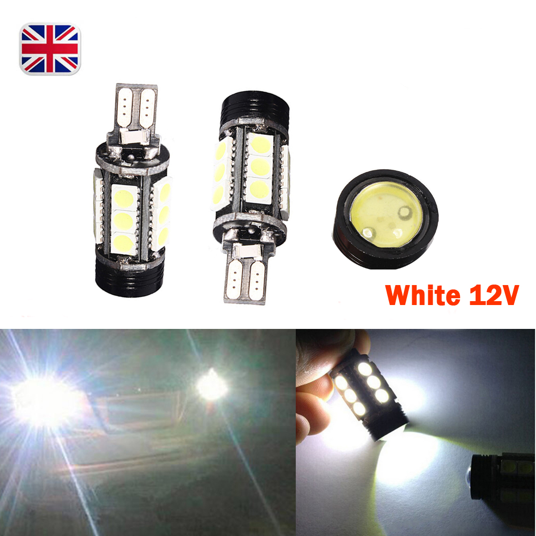 Fits VW Crafter 2.5 TDi White 12-SMD LED COB 12v Number Plate Light Bulbs