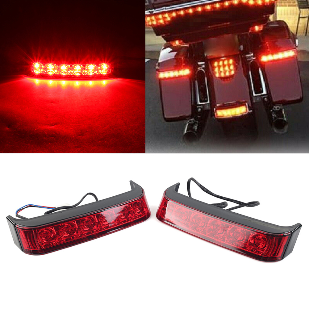 LED Side Box Taillight Turn Signal Light Red Len For Harley