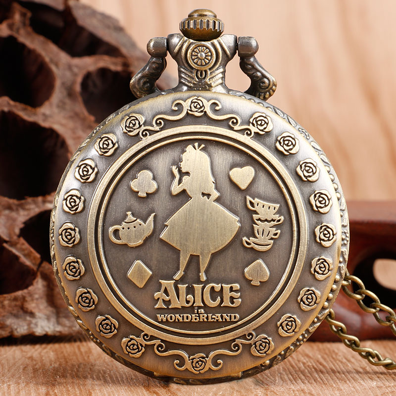 alice in wonderland pocket watch necklace