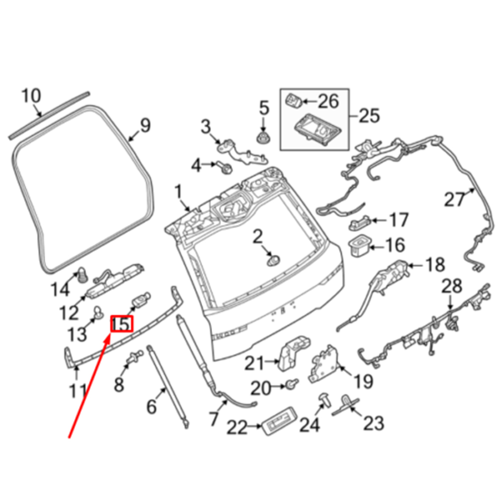 スケッチ03 Tailgate Release Switch Tailgate Lock Switch For Jaguar XF Jaguar