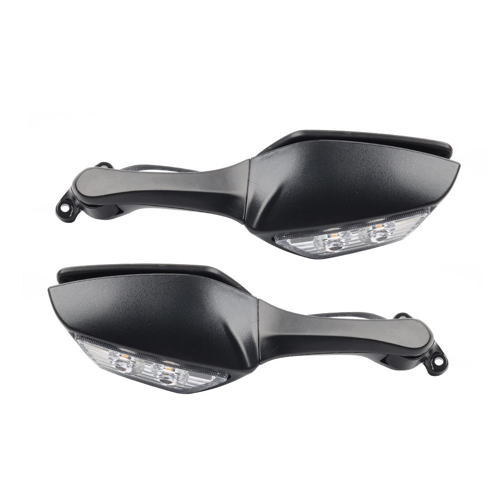 Pair Motor Rear View Mirrors w/ Turn Signals For Kawasaki Ninja