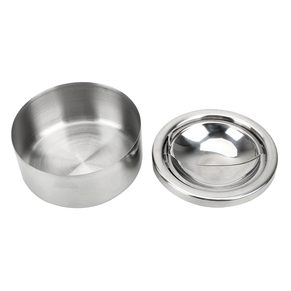 Description Picture 6 of itemStainless Steel Cigarette Ashtray With Lid Round Ash Storage Case Smoking Accessories