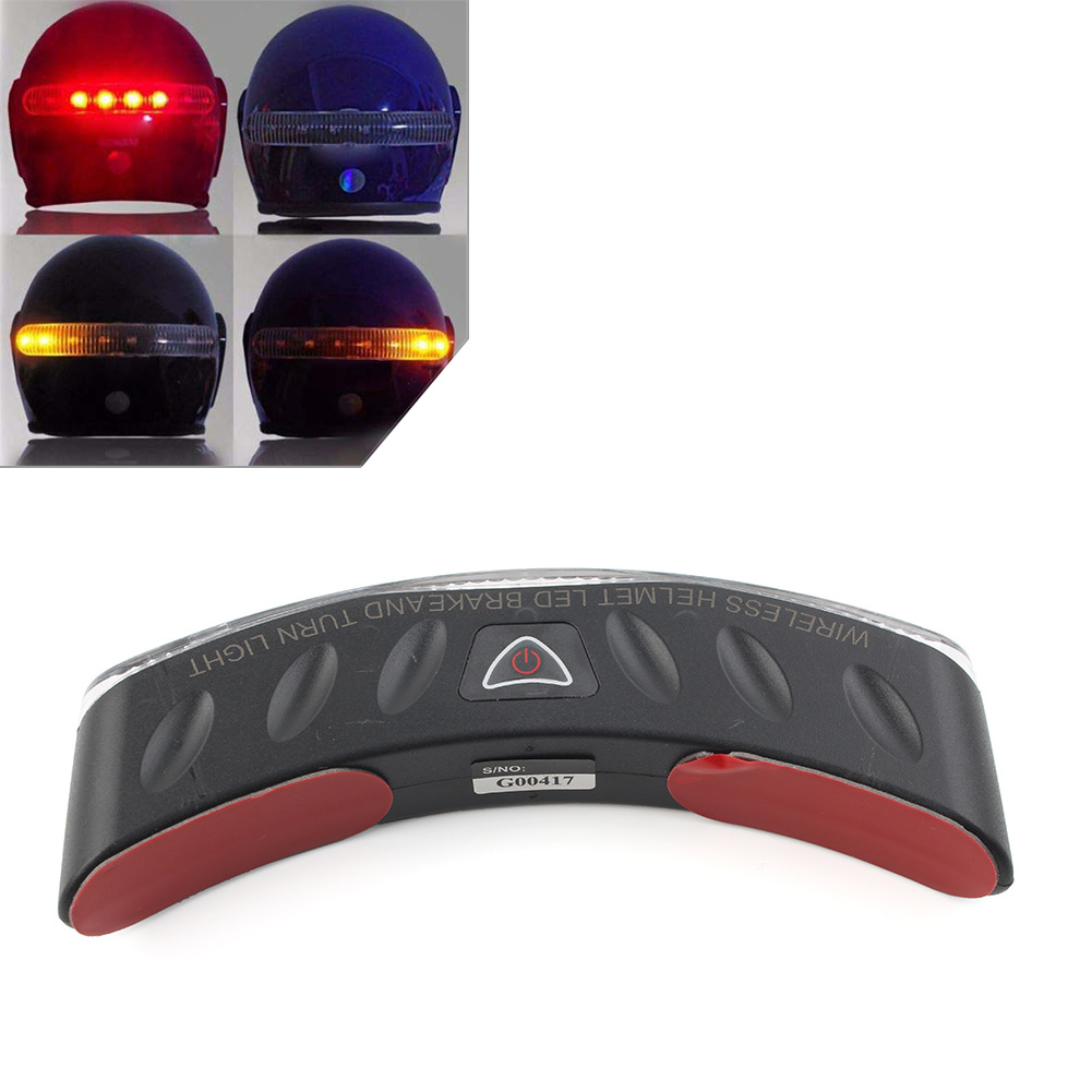 LED Wireless Motorcycle Helmet mount Turn Signal Stop Running