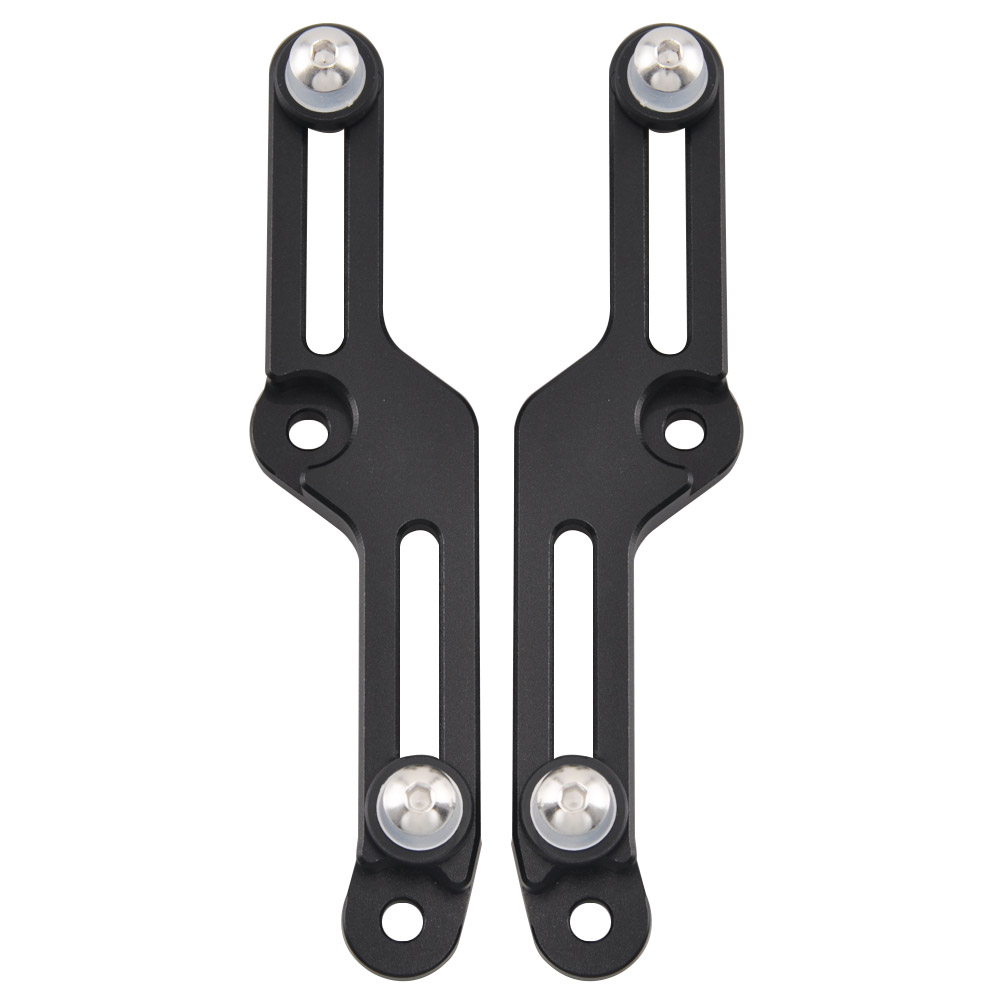 2xMotorcycle Black Aluminum Adjustable Windshield Bracket for Honda