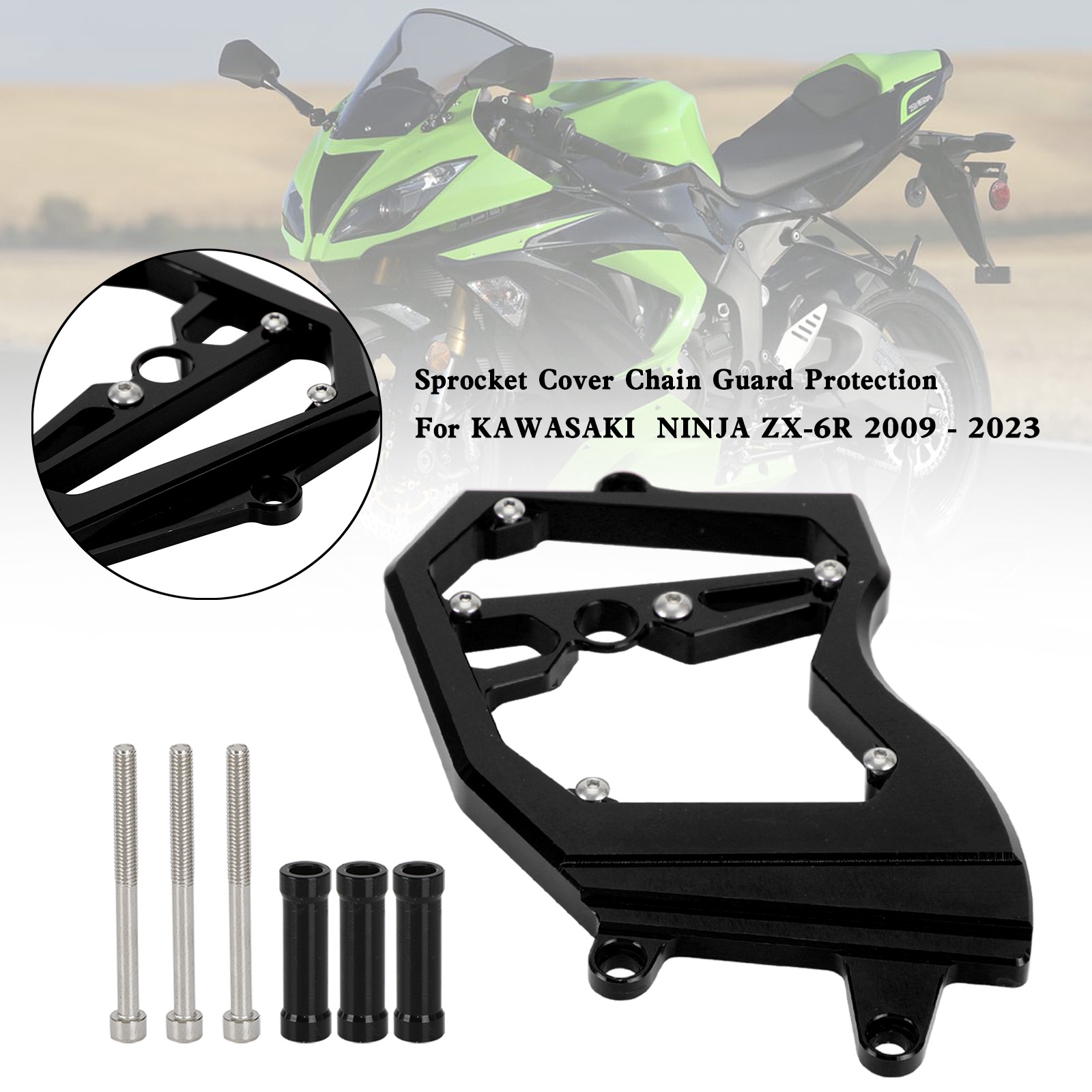 Front Sprocket Cover Chain Guard For KAWASAKI Ninja ZX-6R ZX6R