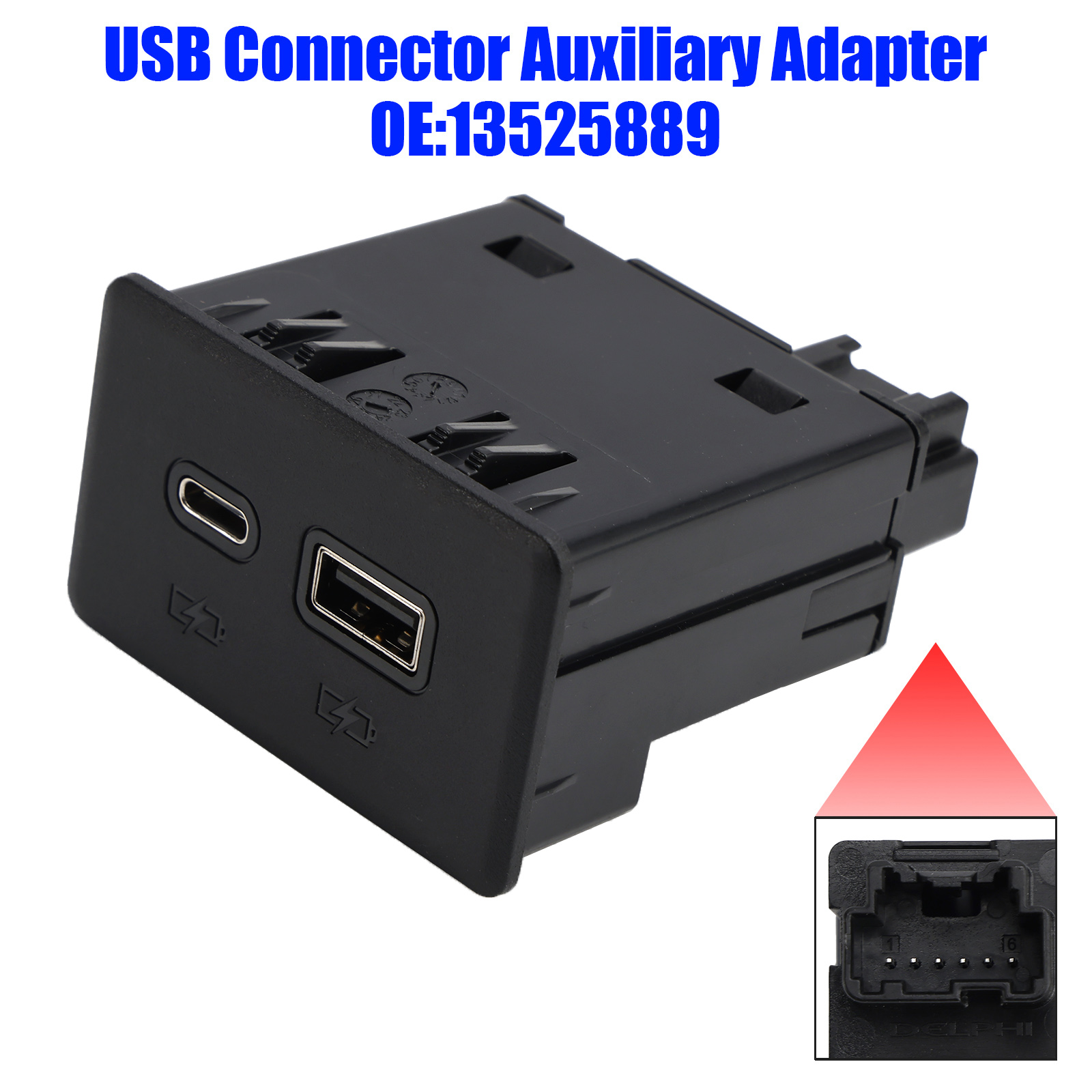 USB-C Port Dual Charge Receptacle 13525889 For Chevrolet Silverado