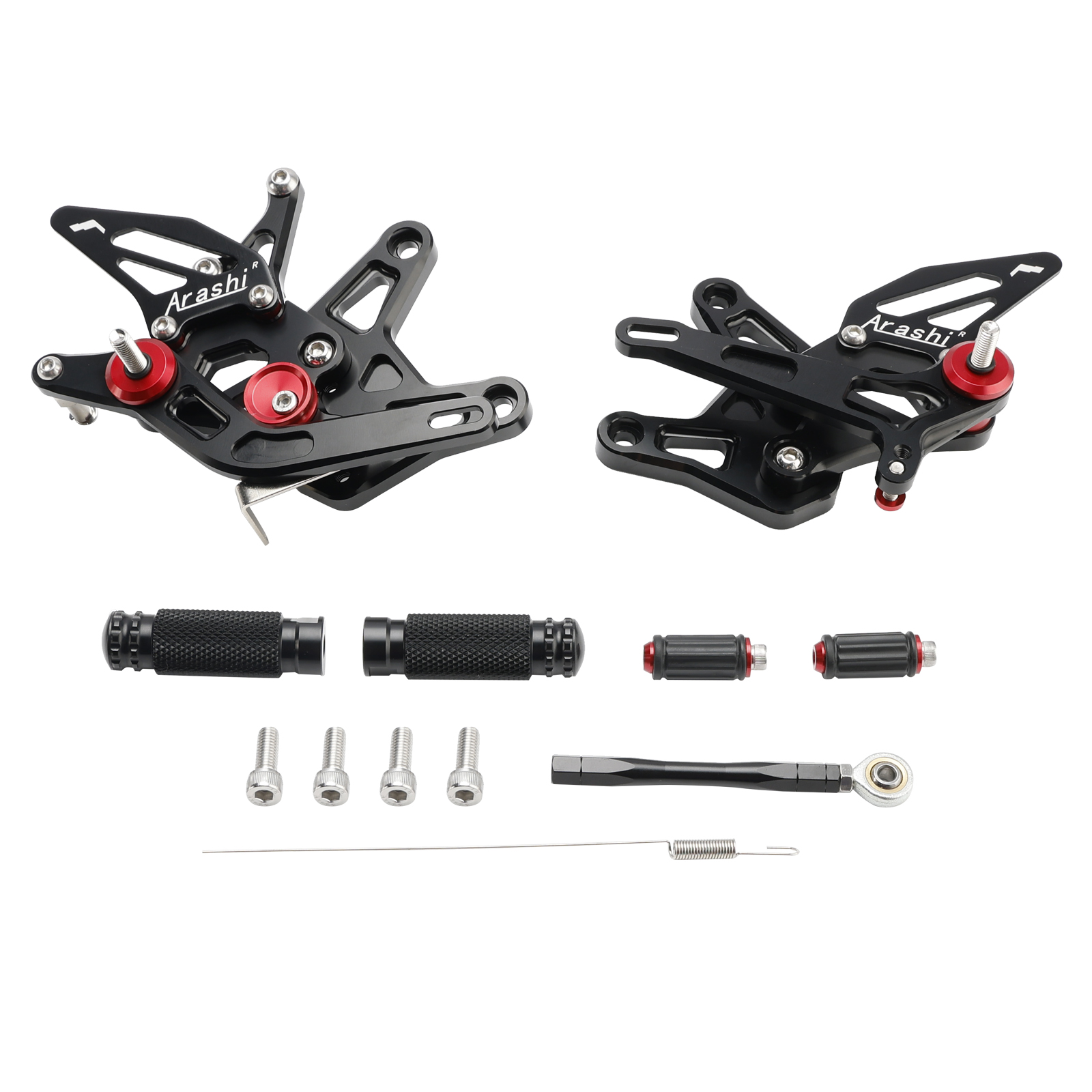 Racing Adjustable Rearsets Foot Pegs Black For Kawasaki ZX6R ZX-6R