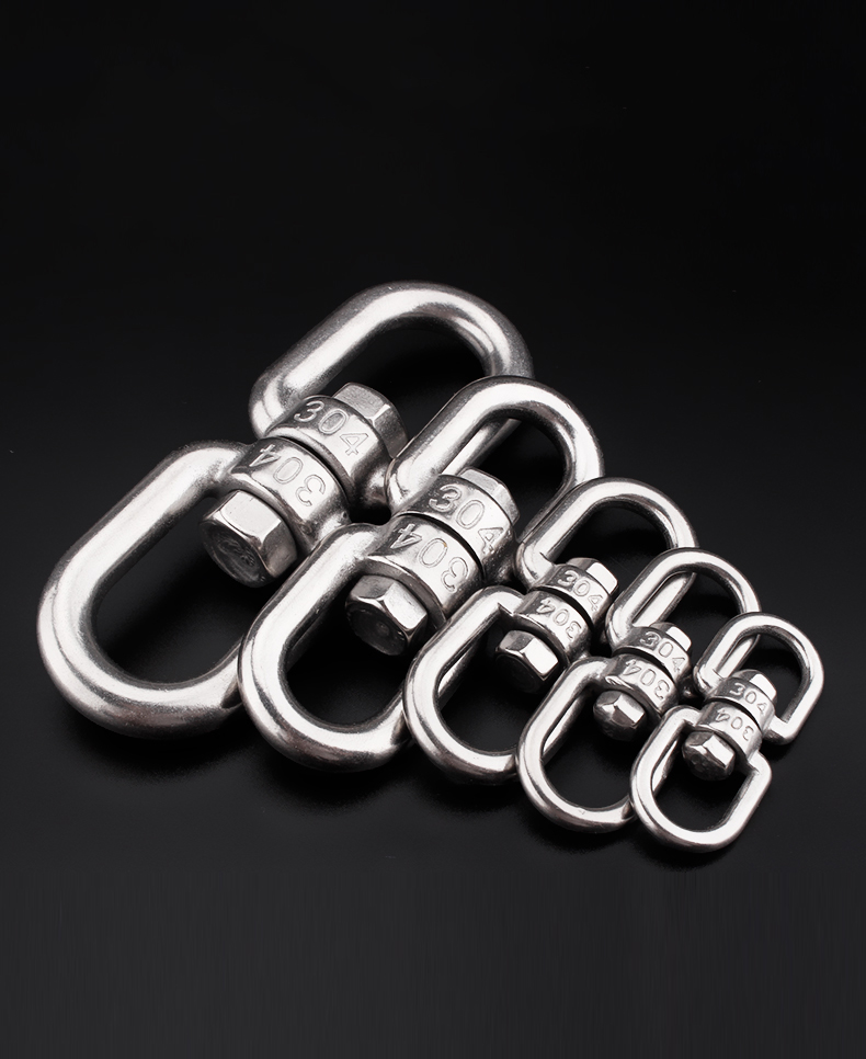 Swivel Link Connector Double Loops Chain Rotary Ring Stainless Steel M4