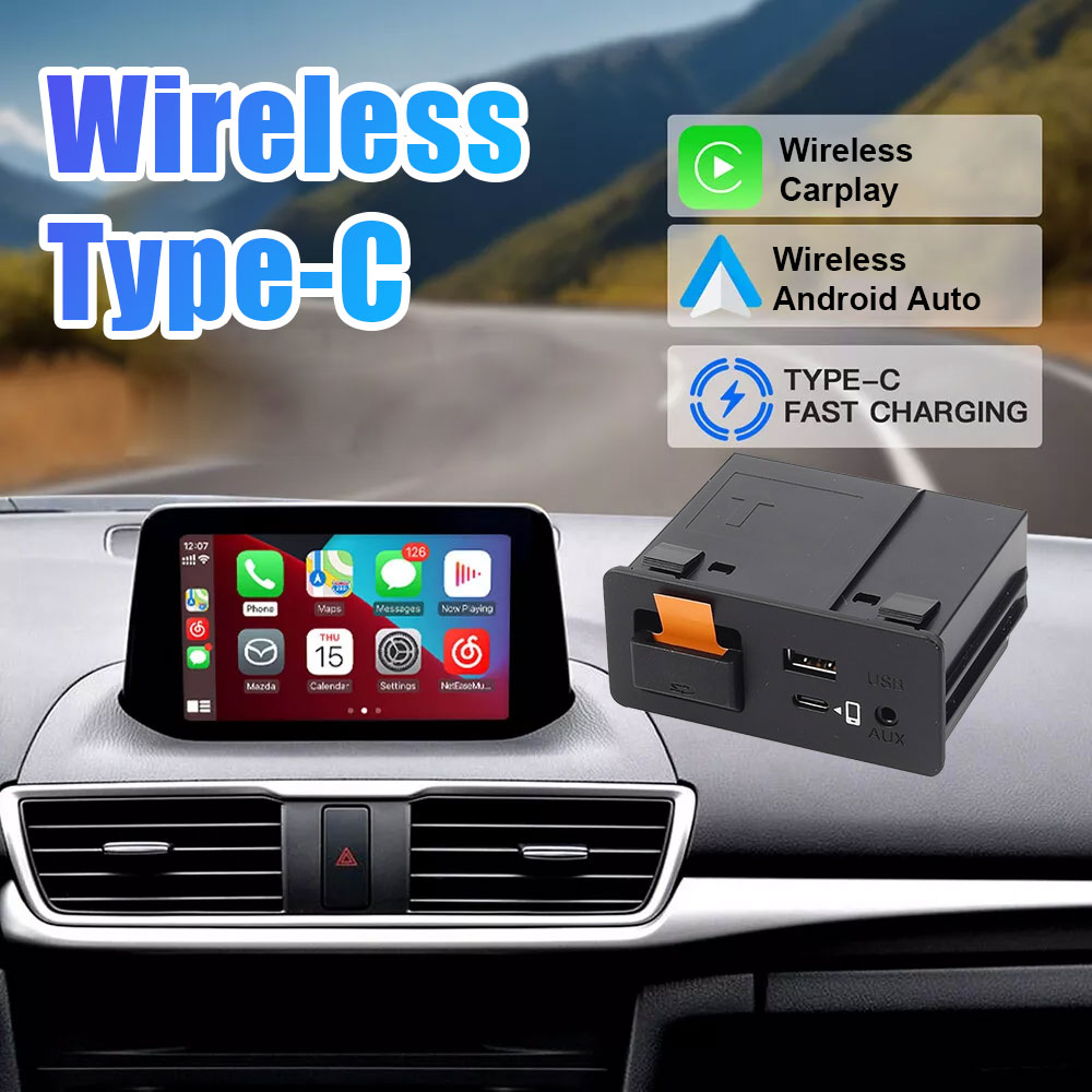 For Mazda 3 6 CX3 CX5 Wireless Type C+USB Carplay Android Auto